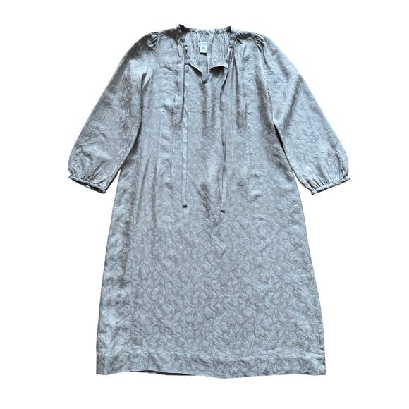 Dosa 100% Silk Floral Balloon Sleeve Shift Dress Knee Length Size 1 XS - Picture 1 of 7